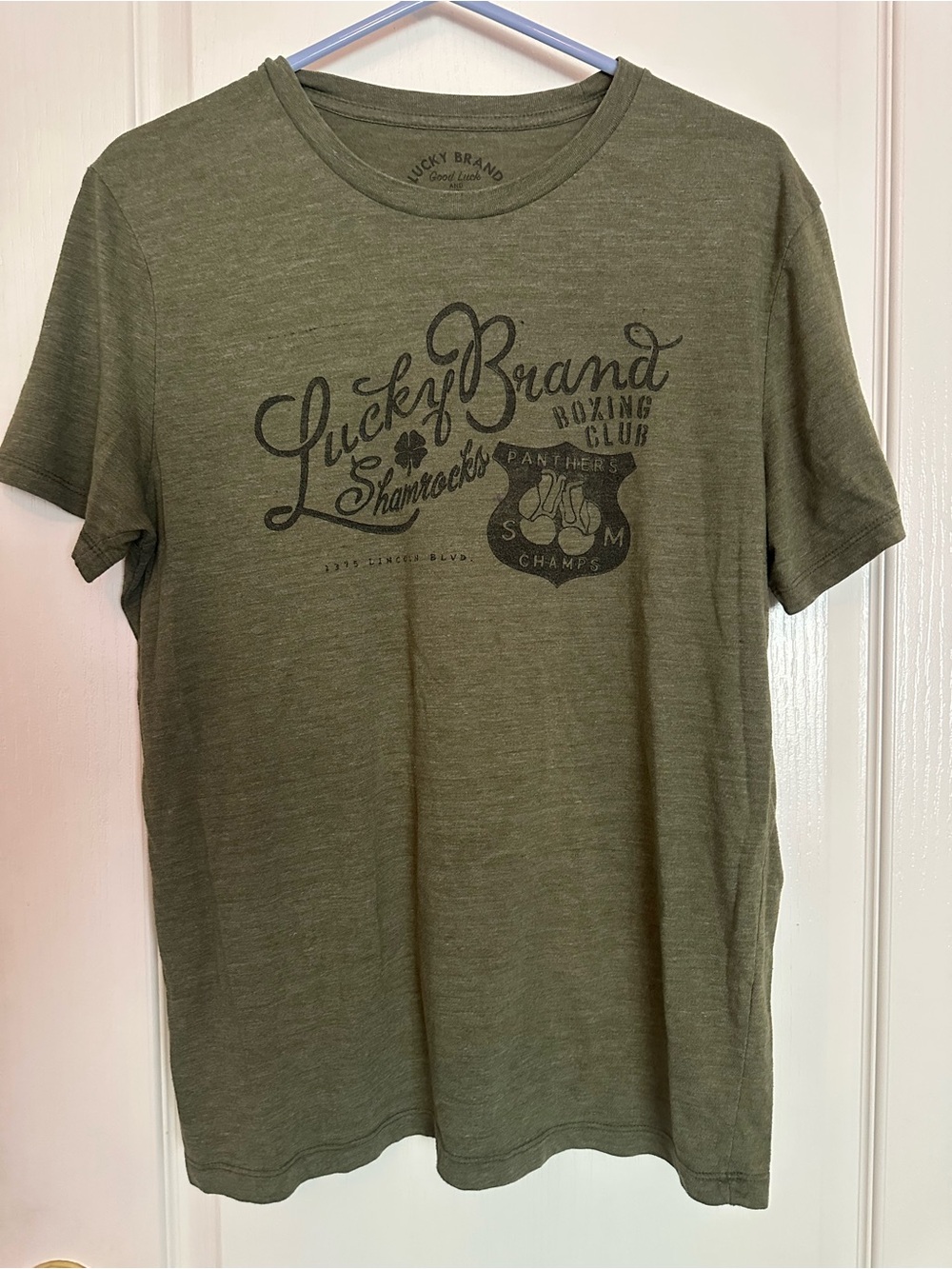 Lucky Brand Green Graphic T-Shirt Men’s Medium Shamrocks Boxing Club Tee